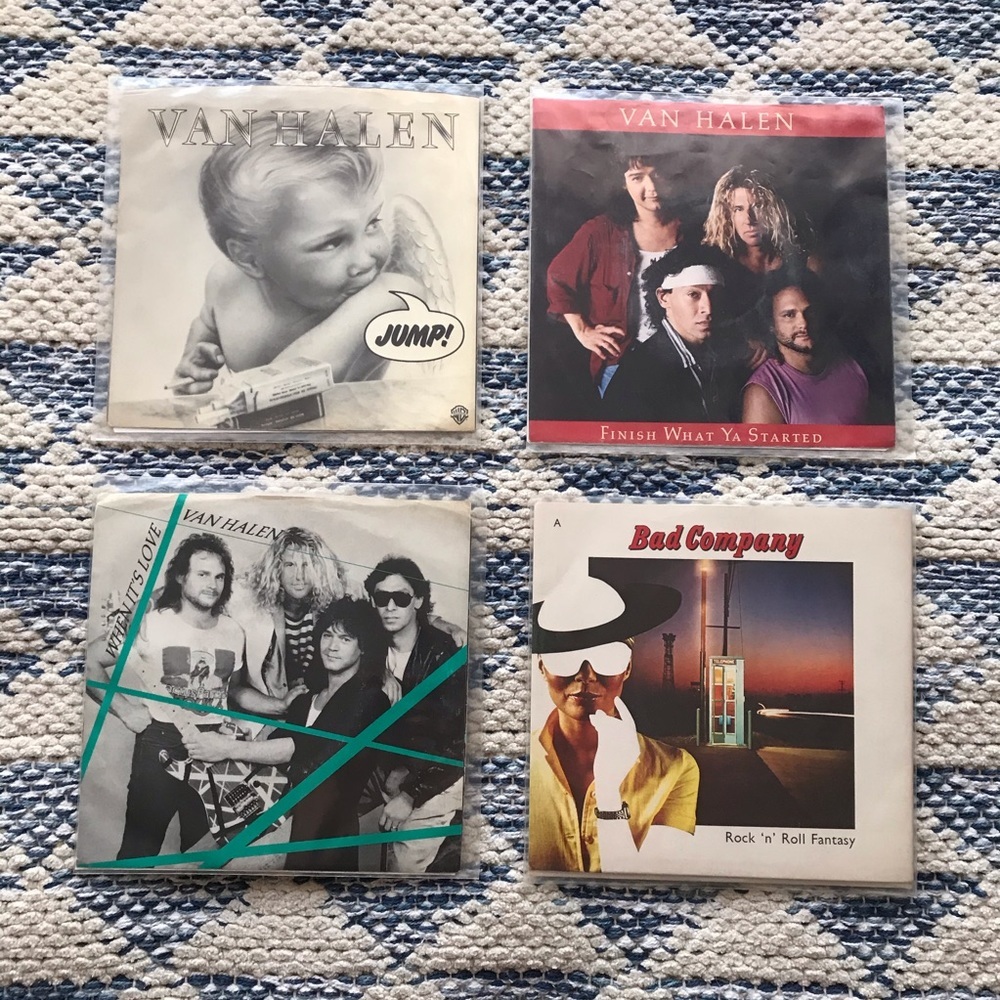 Vintage Van Halen Bad Company Vinyl Records Jump